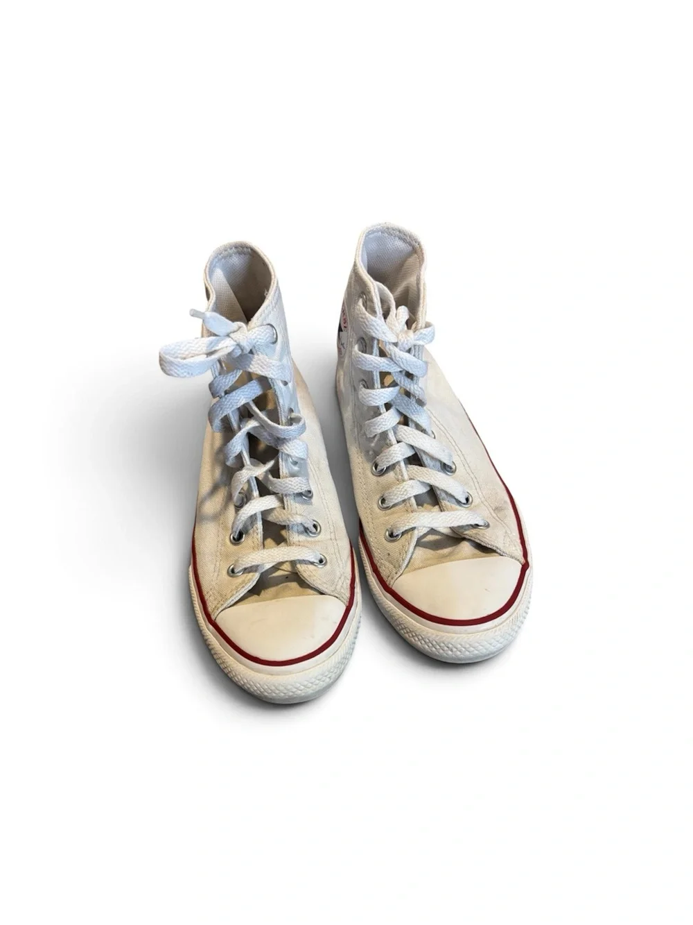 Converse Kids High Top Sneakers - White with Red & Blue Accents size 3Y